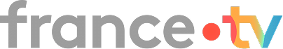 Logo France TV: le mot 'france' en gris, un point rouge, puis 'tv' en dégradé de couleurs vives.